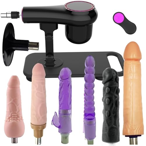 Image of Super Silent Sex Machine Automatic Thrusting Machine Device for Women with 3XLR Connector Attachments for Hands-Free Play, Black