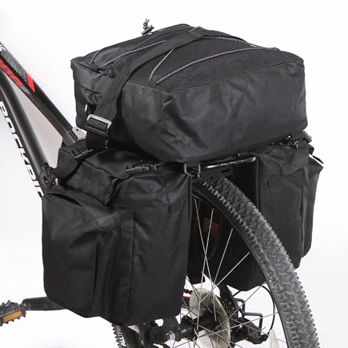 YUERYXH Bolsa con Cremallera para Bicicleta, Portaequipajes Trasero, Bolsas para Sillín de Bicicleta, Impermeables, de Alta Capacidad, 50 L, Bolsa Extraíble para Maletero de Ciclismo