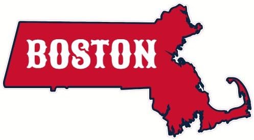 Amazon.com - U.S. Custom Stickers Boston Massachusetts State Shaped ...