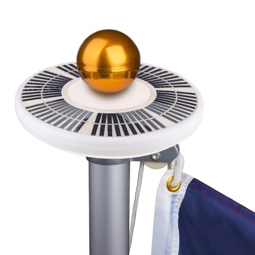 Éclairage solaire extérieur pour mât de drapeau Lurrose avec lampe LED blanche en ABS - 4