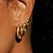 Poaiiu Chunky Gold Hoop Earrings for Women Stack 3 Pairs Thick 14k Gold Plated Hoop Earrings Set Hypoallergenic Trendy Cartilage Hoop Earring for Multiple Piercing Dainty Jewelry Prom Valentine's Day