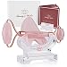 Jade Roller and Gua Sha Face Luxury Anti Aging Tool Set with Countertop Stand – Grade A Authentic Brazilian Stone Facial Massager for Wrinkles - Non-Squeak by Beauty & Wishes (Rose Quartz - GRADE A)