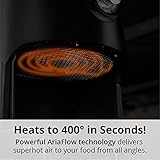Aria Air Fryers 2Qt Retro Style Ceramic Build, Compact Size Airfryer, Easy Clean & Dishwasher Safe, Ceramic Nonstick Teflon Free Small Convection, White/Rose Gold Trim & Basket Handle