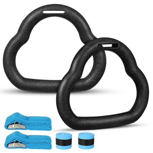 Set de anillas de gimnasia con correas ajustables 1m azul