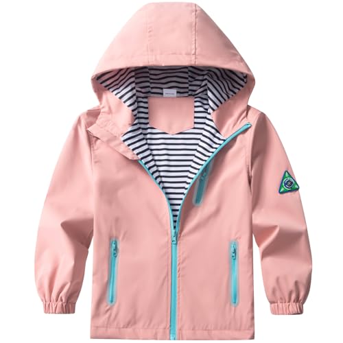 Image of Boys Rain Jacket with Detachable Hood Lightweight Raincoats for Kids