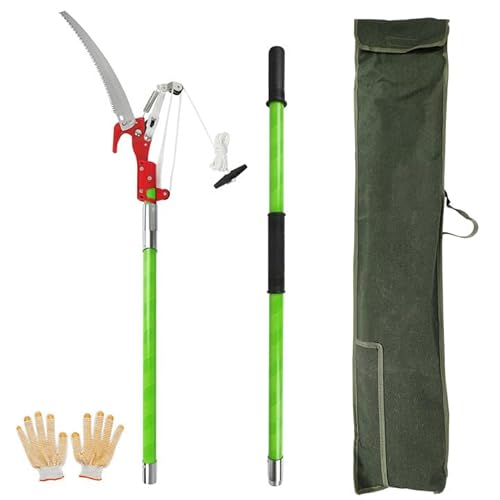 Pole Pruning Saw for Tree Trimming, Manual Trimmer Extendable Pole Saw Garden Tools Long Handle Adjustable Length, Tree Loppers Long Reach for Palm Oak High Branches (2M)
