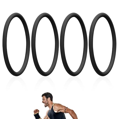 Lyreh 4 uds Correa de Soporte para el Tendón Rotuliano, Silicona Banda Rotuliana Estabilizadora Rodillera Rotuliana para Running Baloncesto Senderismo Fútbol Saltos Deportes (Negro)