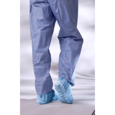 Medline Nonskid Multilayer Shoe Covers, Breathable, Traction Tread, Blue, Size XL, Case of 200 Each