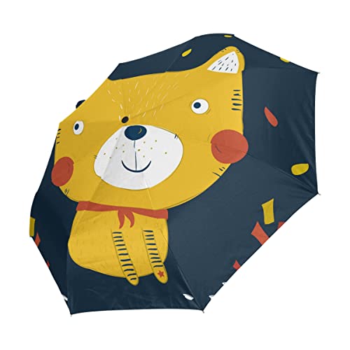 Parapluie Automatique Chat Mignon Protection UV Unique et Anti Vent Effet