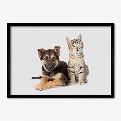 Cadre photo chien et chat Tulup 70x50 pour décorer un salon chaleureux