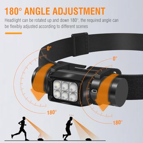Linterna frontal BORUIT HP360 de 2000 lm, el regalo de Navidad perfecto para hombres deportistas 5