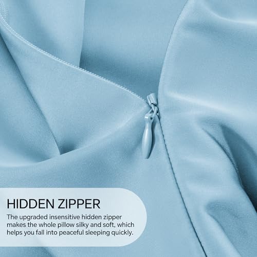 Image of INFIIXSO Silk Pillowcase Light Blue 20 inchx54 inch