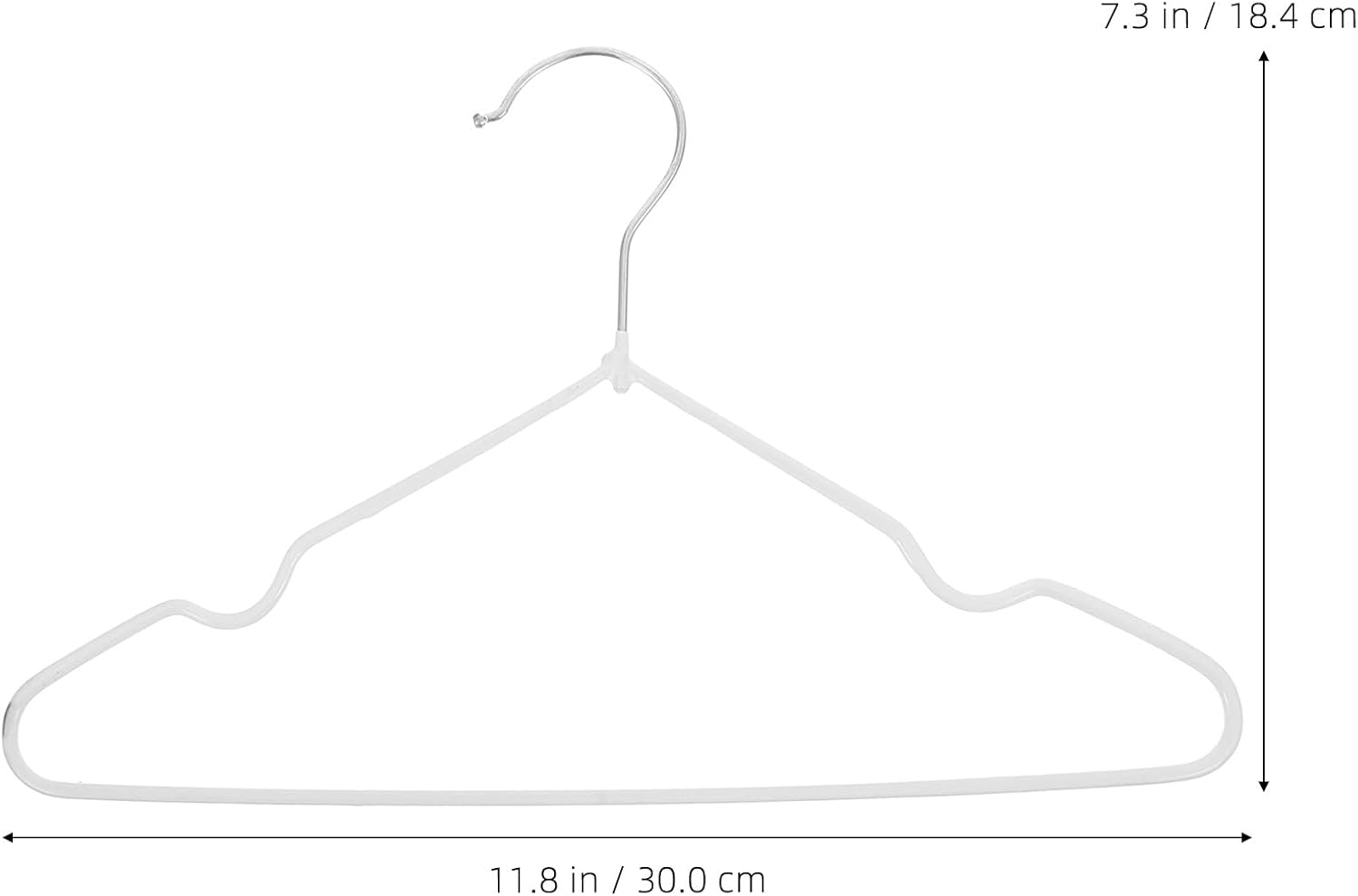 20pcs White Non-Slip Clothes Hangers Plastic Closet Hangers for Boys and Clothes Drying for Boys