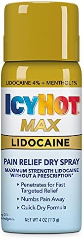 Icy Hot Max Strength Pain Relief Spray With Lidocaine Plus Menthol, 4 Ounces
