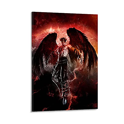 ZRCK Poster de jeu animé Jin Kazama Tekken - Peinture décorative sur toile pour salon, chambre à coucher - 50 x 75 cm