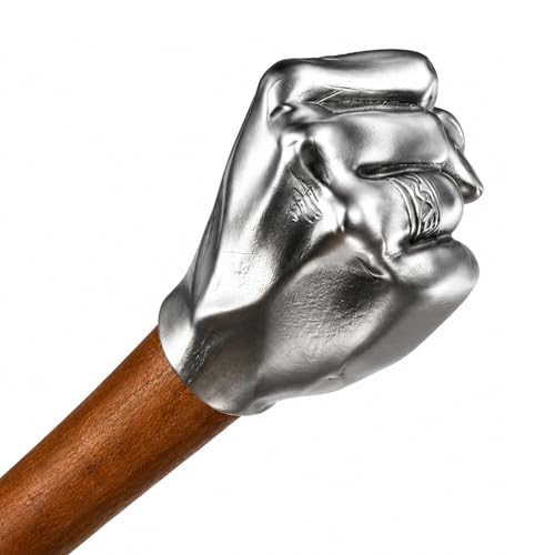 Lanties 2 lb Hand Shaped Sledge Hammer with Wooden Handle Decorative Stainless Steel Mallet for Camping Garden Survival Garage Decor Novelty Gift for Men Dad Husband