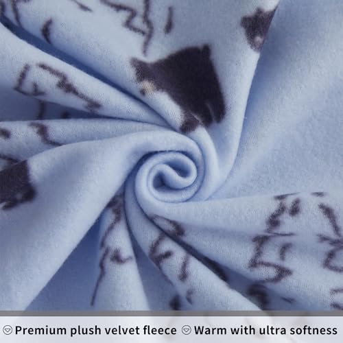 Image of Viviland Plush Microfleece Full Bed Sheet Set, Bear