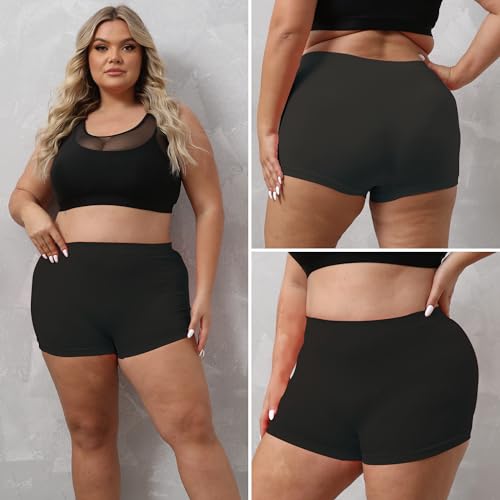 LALESTE Plus Size Boyshort Underwear for Women Soft Stretch Boxer Briefs Full Coverage Women's Boy Shorts Panties 5 Pack2