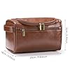Leather Toiletry Bag, Etercycle Hanging Wash Bag PU Travel Toiletry Bag Waterproof Bathroom Bag for Men and Women Travel Makeup Organizer (Brown) #1