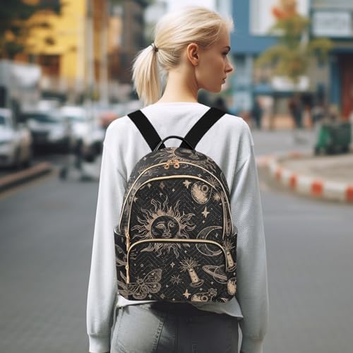 Image of ALAZA Sun Moon Stars Witchy Mini Backpack Purse for Women Travel Bag Fashion Daypack Back Pack Shoulder Bag
