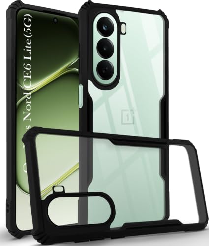 Image of Jkobi Hybrid Back Cover Case for OnePlus Nord CE 6 Lite (Shockproof with Polycarbonate Clear Panel | Professional Black)