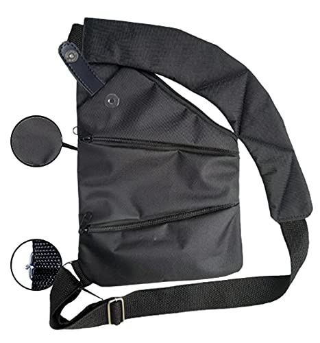 Bolsa De Ombro Bag Pochete Transversal Slim Impermeável Antifurto (Preto)