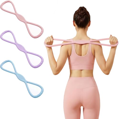 Image of Resistance Bands, Figure 8 Resistance Bands for Women Men, 8 Shaped Resistance Rubber Band for Arms, Back, Shoulder Stretch with Handles, Not Break, Portable