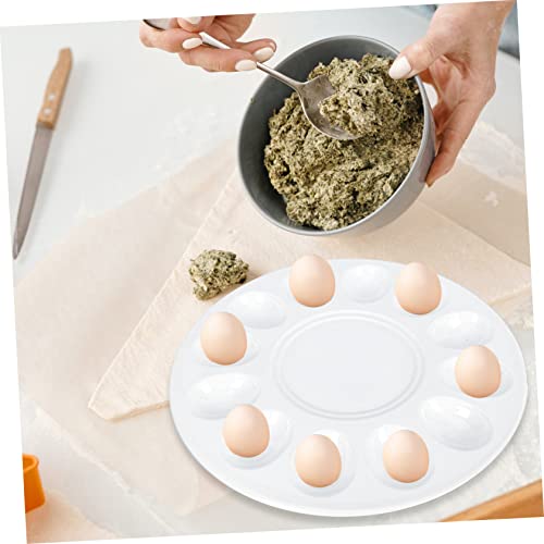 Bestonzon Deviled Egg Tray Mini Containers Utensil Tray Deviled Egg Serving Plate Porcelain Snail Oyster Dish Ceramic Deviled Egg Platter Escargot Plate Melamine Egg Plate Egg Storage Plate #TOP3
