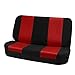 FH-FB102010 Classic Cloth Solid Bench Seat Cover Red/Black- Fit Most Car, Truck, SUV, or Van