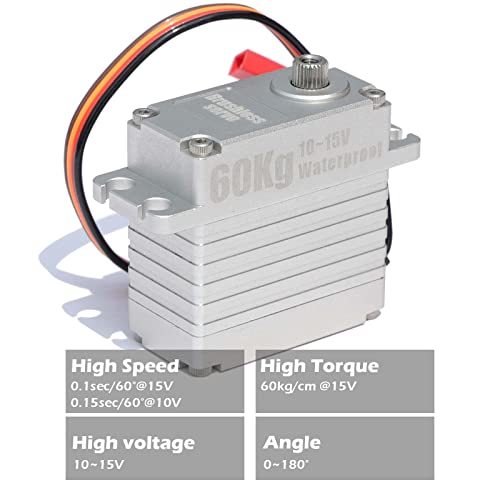 Betu 60Kg Brushless Servo, High Torque Servo, Waterpoof Servo Made By Full Aluminum Case And Stainless Steel Gear, Steering Servo Compatible With 1/5，1/6, 1/8, 1/10 Rc Car/Robot/Boat/Airplane #TOP4