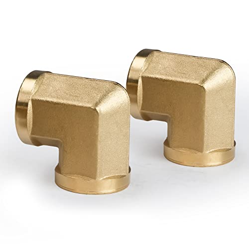 Codo de latón 3/8 NPT hembra U.S. Solid de 90 grados para conexiones de tuberías barstock 3