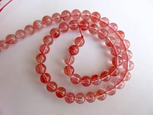 Quartz cerise 8mm perles grand trou résolvant le passage des cordons épais