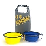 NEECONG Dog Food Travel Bag with Collapsible Dog Travel Big Bowls(800ml), 42 Cup Dog Food Storage System for Camping, Travel and Daily -10L Dog Food Dry Bag