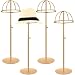 Adjustable Height Fabric Dome Hat & Wig Display Stand - Black, Free Standing