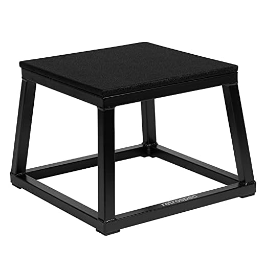 Retrospec Plataformas pliométrica para Gimnasio en casa y Ejercicio de Caja de Salto, Unisex, Matte Black, 12 Pulgadas