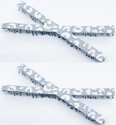 Accessoires pour cheveux adhésifs paillettes argent motif croix X de 7,5 cm