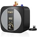 Ganggend 2.5 Gallon Electric Water Heater, 1500W 110V Mini Tank Under Sink Instant Hot Water Heater with Pressure Release Valve, Digital Display for Kitchen, RV, Laundry,Food Truck