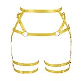 PETMHS Women's Pentagram Harness Garter Belt Punk Leg Waist Straps Lingerie Adjust Thigh Stockings B