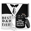 Gifts for Dad, Mug for Father, Candle for Daddy, Best Dad Ever Coffee Mug with Keychain, Fathers Day Gift for Birthday Christmas Gifts from Daughter Son