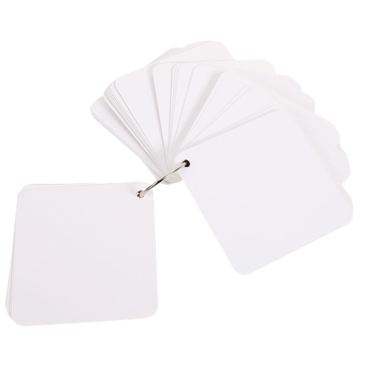 Leere Karteikarten mit Ringen, 300 Blatt aus Papier, Weiß