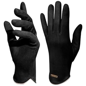 Winter Gloves for Women: Touchscreen Fashion Slim Cut Suede Warm Gloves with Thermal Crystal Velvet Lined for Travel