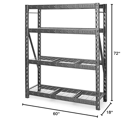 60" Wide Heavy Duty Rack With Four 18" Deep Shelves #TOP6