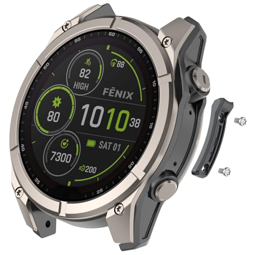 Zapasowe zderzaki ochronne kompatybilne z Garmin Fenix 8/Tactix 8/Quatix 8 paski antykolizyjne ze śrubokrętem i śrubami (ciemnoszare, 47 mm)