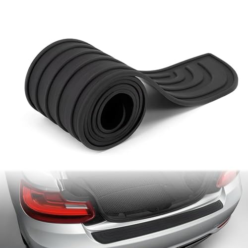 Protezione Paraurti Posteriore Auto, Protettore del Bagagliaio in Gomma 90cm x 7cm, Antigraffio e Antiscivolo, Adatto Alla Maggior Parte Degli Accessori Esterni Dell'Auto (Nero)