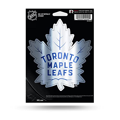 Rico Industries NHL Toronto Maple Leafs Die Cut Metallic Sticker 5" x 7" Metallic Die-Cut Decal,White