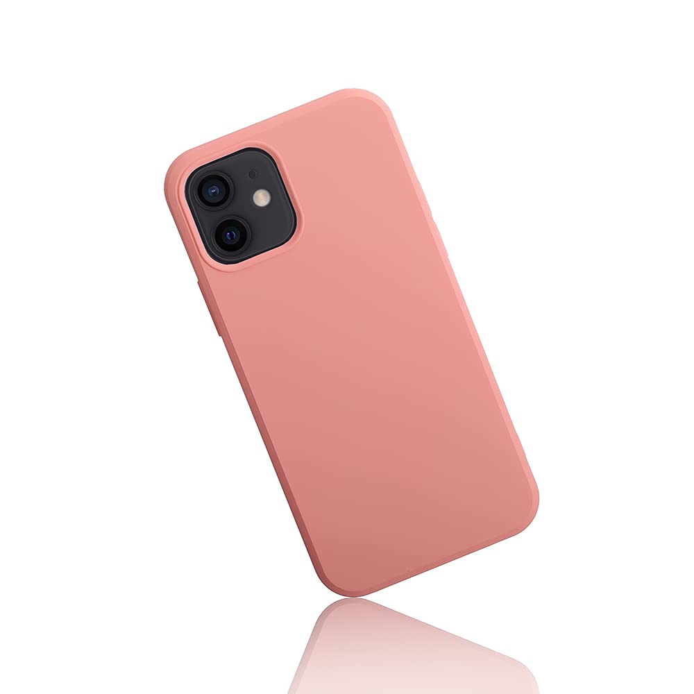 Cell Phone Basic Cases,Liquid Silicone Soft Gel Rubber Full Body Protection Shockproof Case Cover,Phone for iPhone 12 and pro 6.1'' 2020 (Pink)