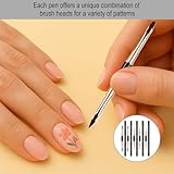 Girihe Nail Art Brushes, 5 pcs Nail Art Brush Set Beauty Gel Nail Art Polishing Fingernail Art Diy At Home,Nail Art Kit Ombre Brush 3D Brush Kits for Gel Polish Acrylic Nail Drawing - Image 5