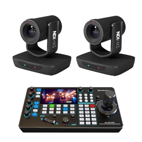 AVKANS PTZ Camera Bundle Kits - 2X LV20N AI Tracking NDI Cameras Super Joystick Controller Package