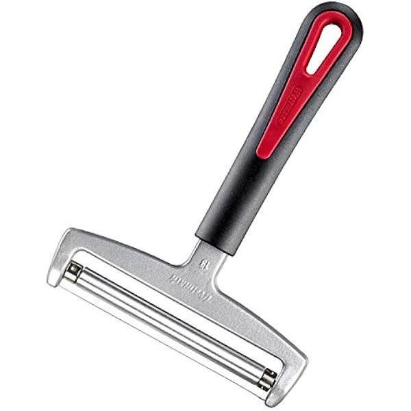 Westmark Krajalnica do sera z obrotową wymienną linką regulacja grubości krojenia szerokość 12 cm stal nierdzewna aluminium tworzywo sztuczne Rollschnitt Gallant czarna czerwona 29272260