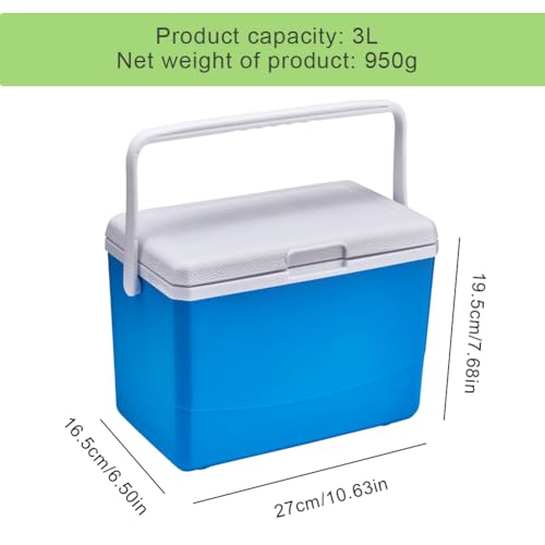 KOBONA Cooler Box 3L Insulated Cooler Box with Handle Leakproof Travel Cooler Boxes Cool Ice Box Heat Preservation Storage Cooler Box for Camping Beach Picnic Car - Image 8
